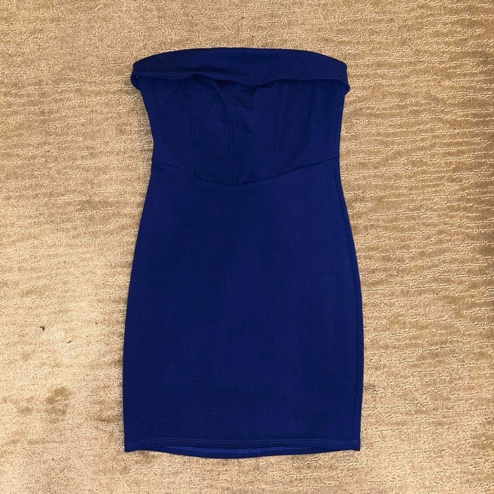 American Threads Blue Mini Dress